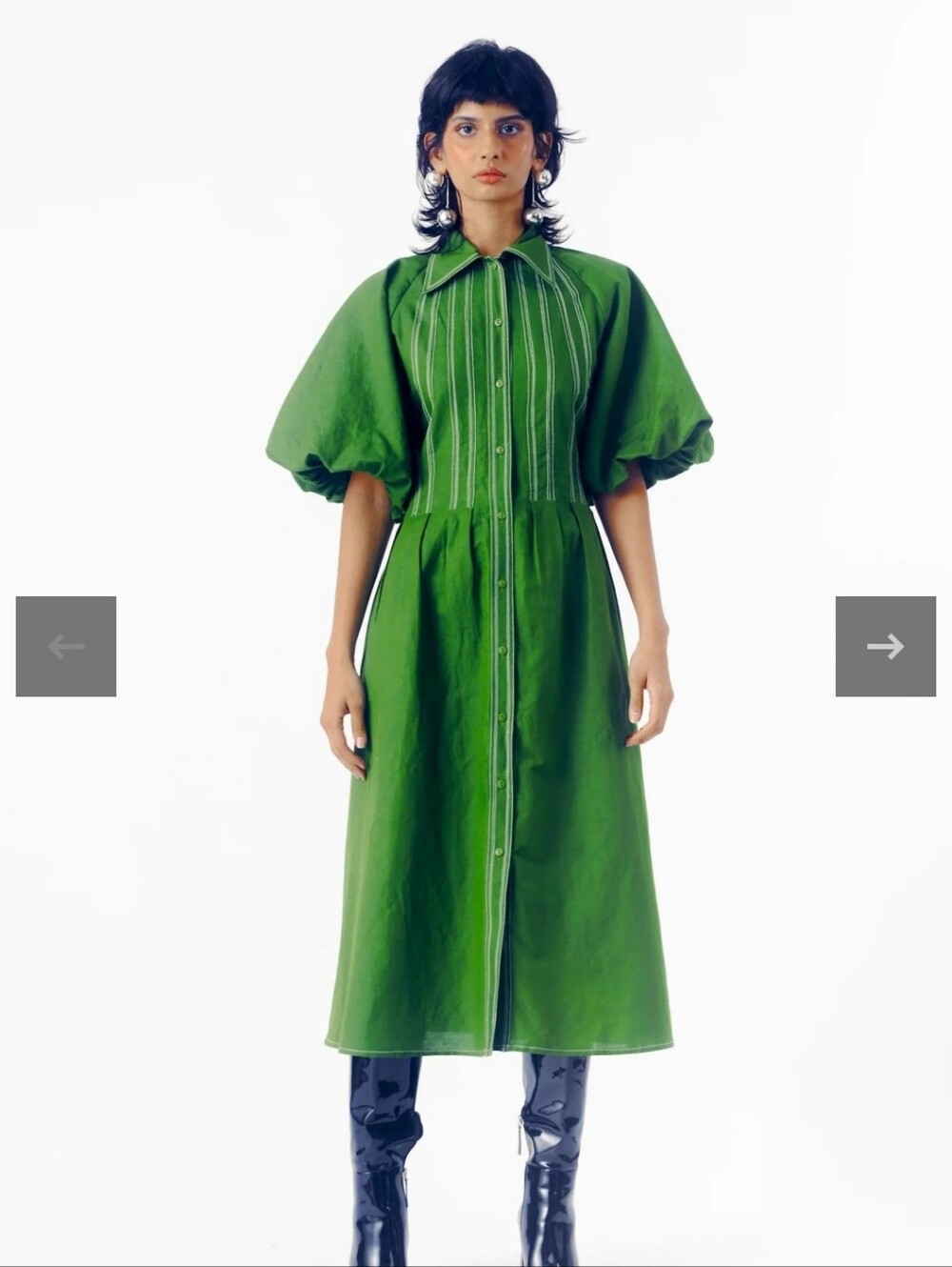 Lovebirds Shrub Linen Dress in Green - Retails 501 - Like new